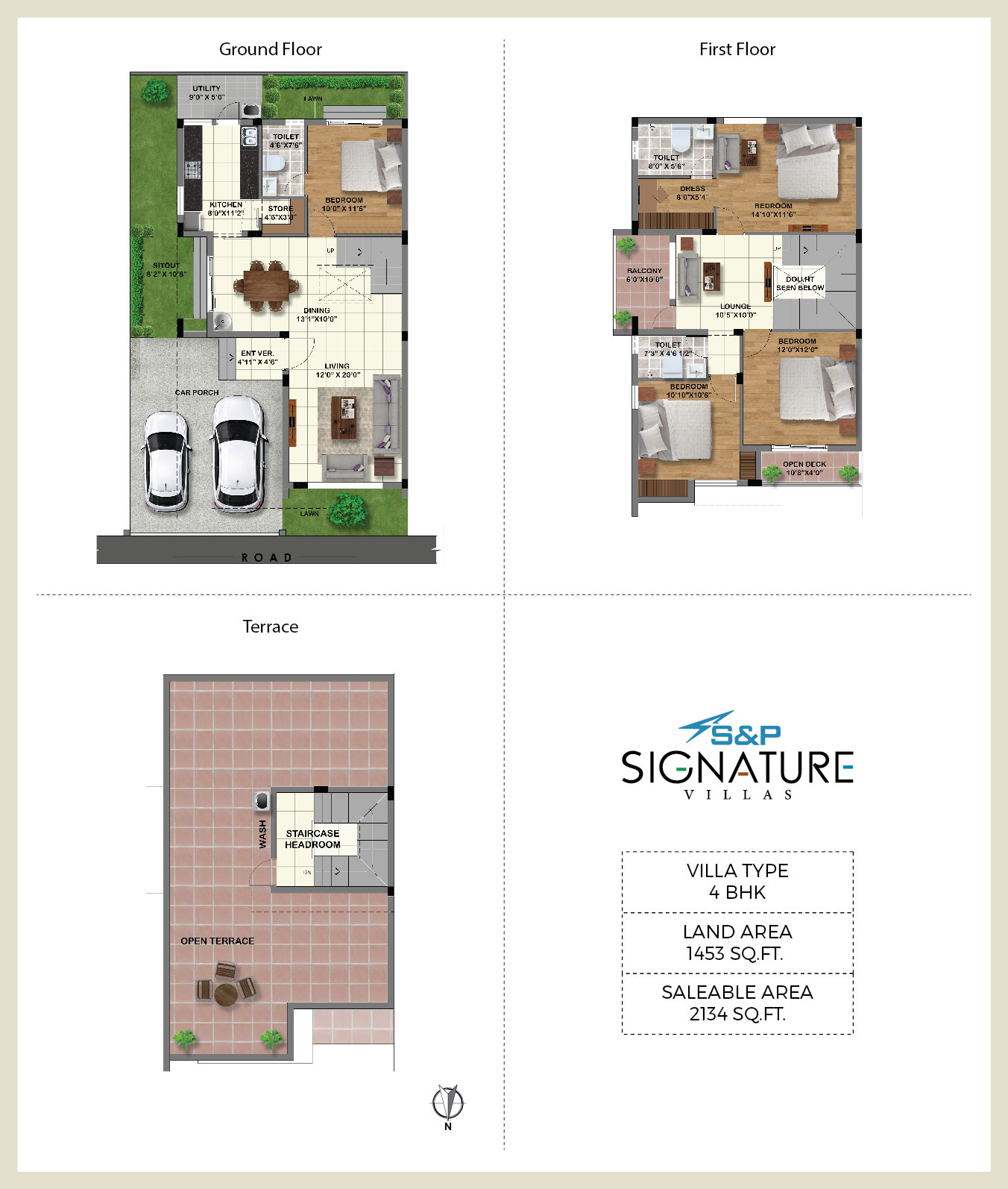 S P Signature Villas for Sale in Tambaram 3 and 4BHK from 1Cr 
